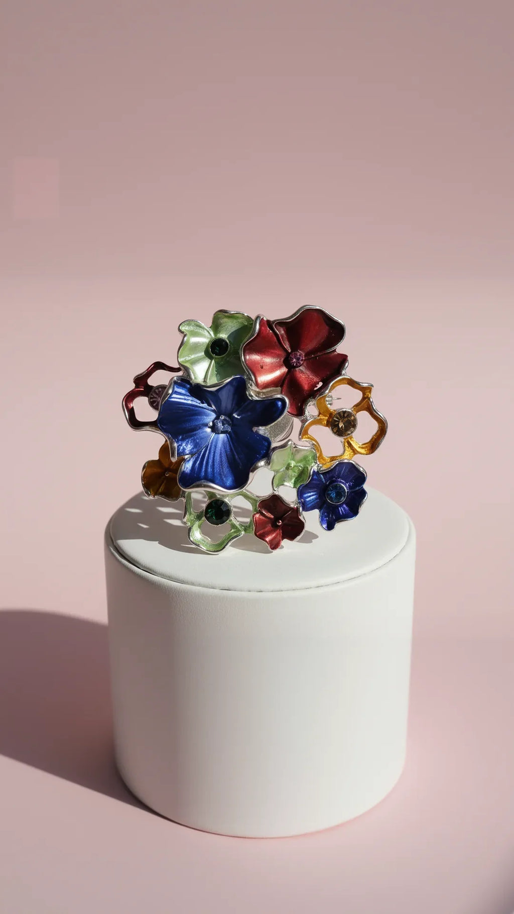 Flower Cluster Crystal Magnetic Brooch