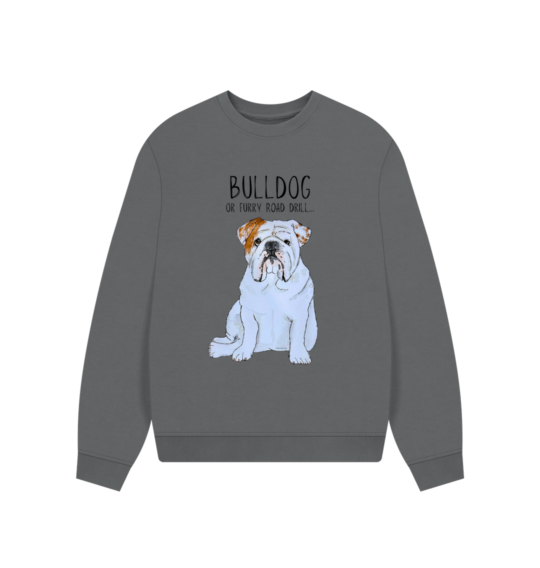 Bulldog Bliss: Furry Road Drill Oversized Sweatshirt for Fierce & Cozy Style!