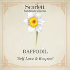 Daffodil Flower Silver & Solid Gold Charm