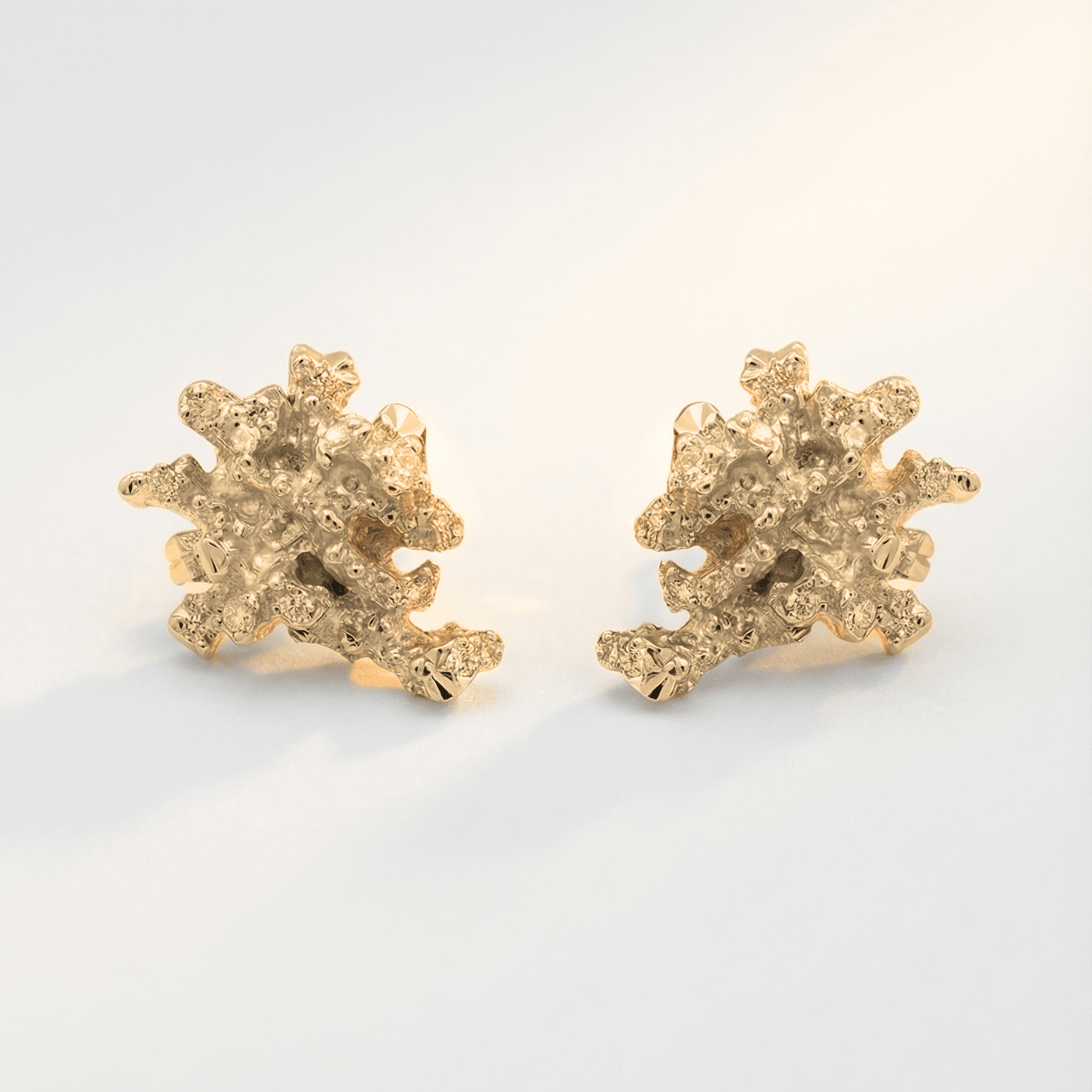 Dainty Saltwater Coral Stud Earrings - Gold or Silver