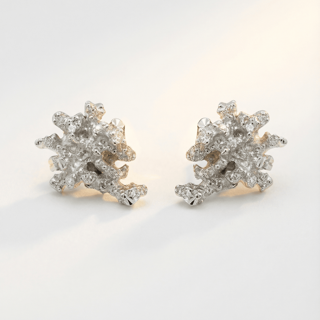 Dainty Saltwater Coral Stud Earrings - Gold or Silver