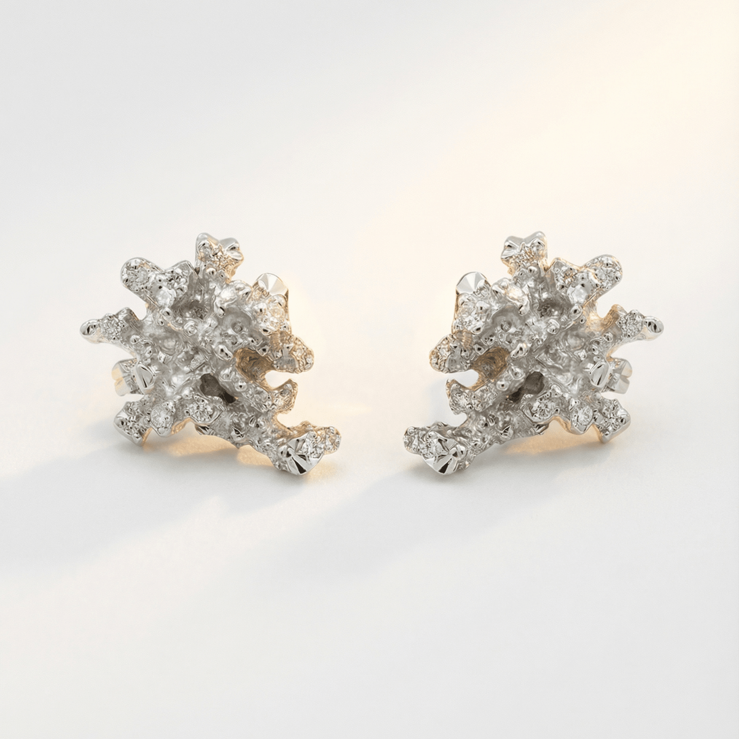 Dainty Saltwater Coral Stud Earrings - Gold or Silver