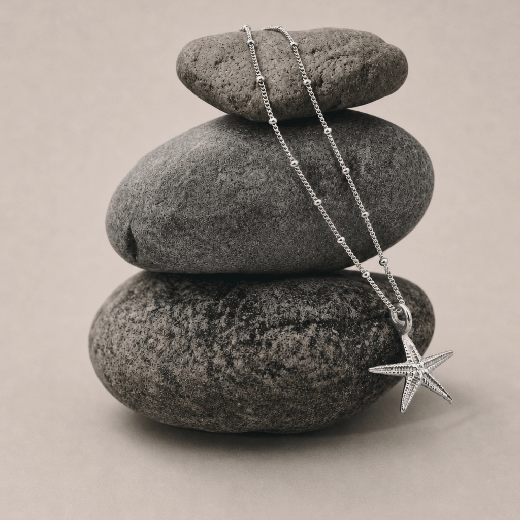 Dainty Silver Real Starfish Necklace
