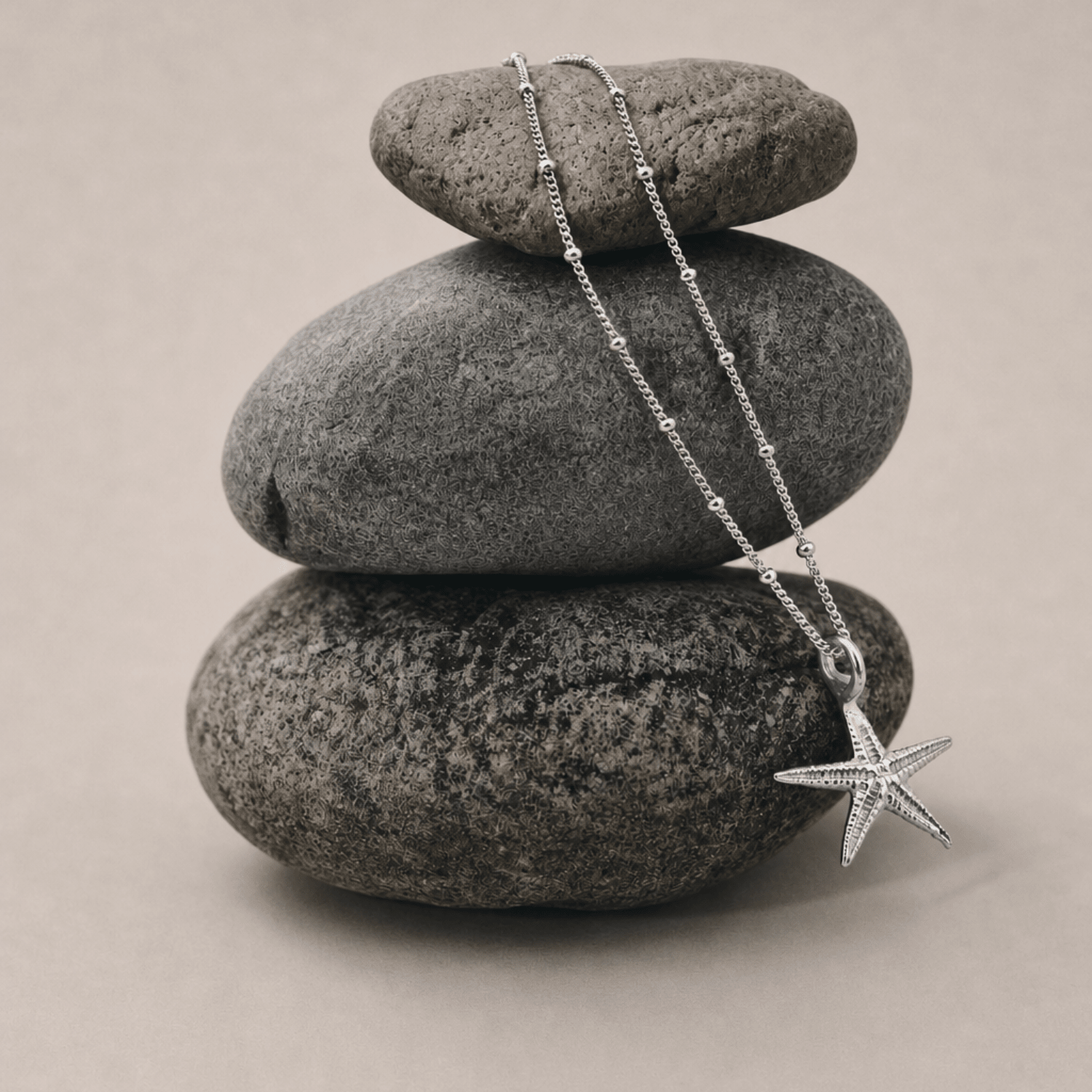Dainty Silver Real Starfish Necklace
