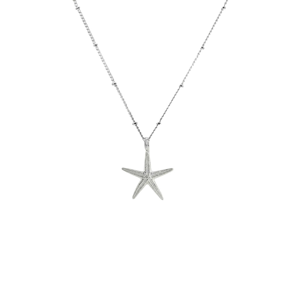 Dainty Silver Real Starfish Necklace