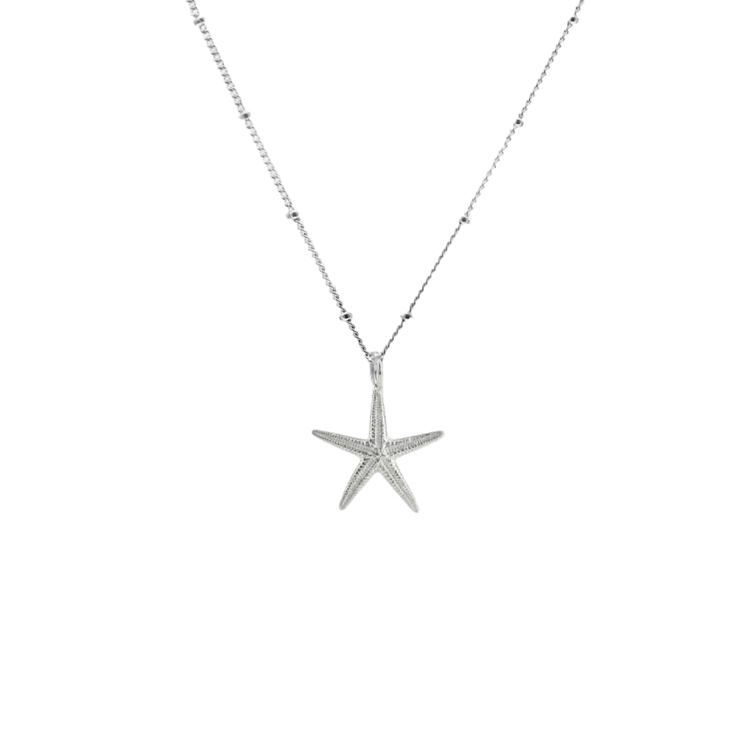 Dainty Silver Real Starfish Necklace