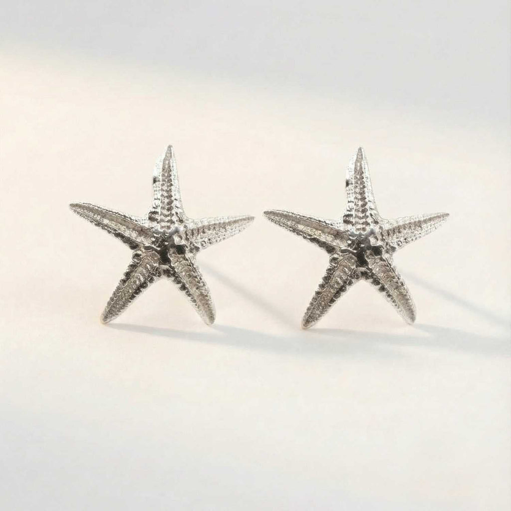 Dainty Silver Starfish Studs