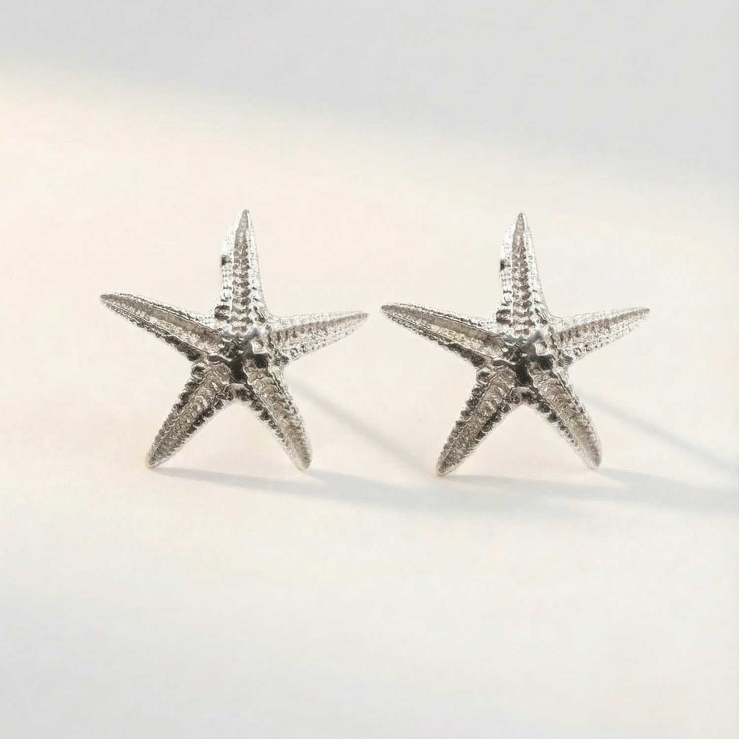 Dainty Silver Starfish Studs