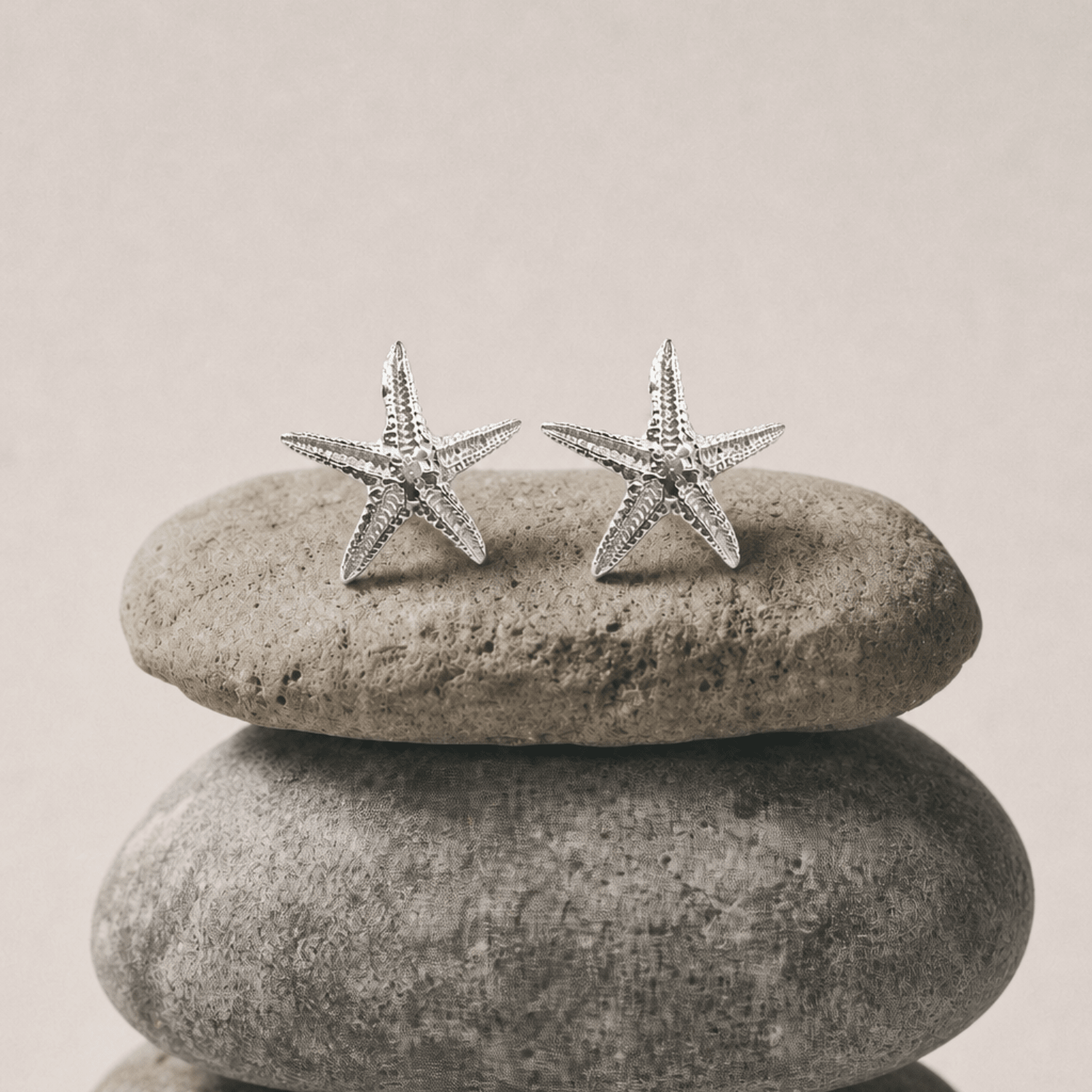 Dainty Silver Starfish Studs