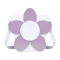 Handmade Leather Daisy Barrel Bag - White & Violet