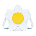 Handmade Leather Daisy Barrel Bag - White
