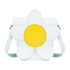 Handmade Leather Daisy Barrel Bag - White