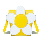 Handmade Leather Daisy Barrel Bag - Pastel Yellow