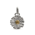 Daisy Flower Silver & Solid Gold Charm