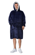 OLIVIA ROCCO Mens Hooded Oversized Blanket Giant Hoodie With Sherpa Lining Grey Stars