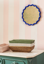 Daisy Scallop Mirror - Cobalt