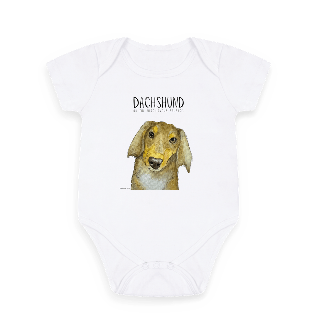 Mischievous Hot Dog Baby Bodysuit – Too Cute to Handle!Long Haired Dachshund