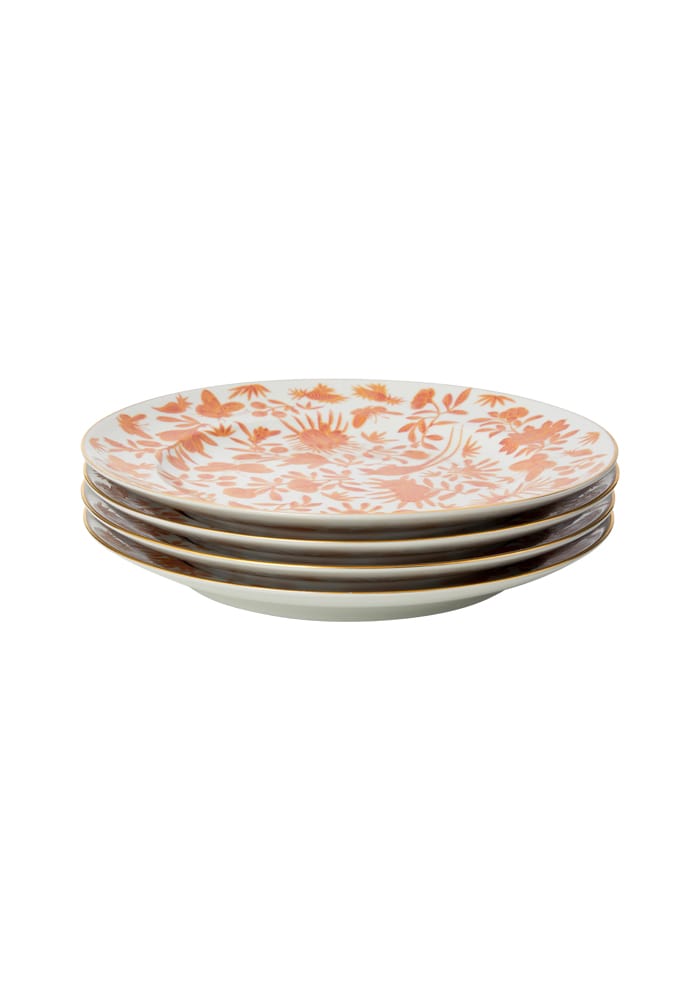 Sacred Bird and Butterfly Mottahedeh Archival Revival Dessert Plates  - Set of 4