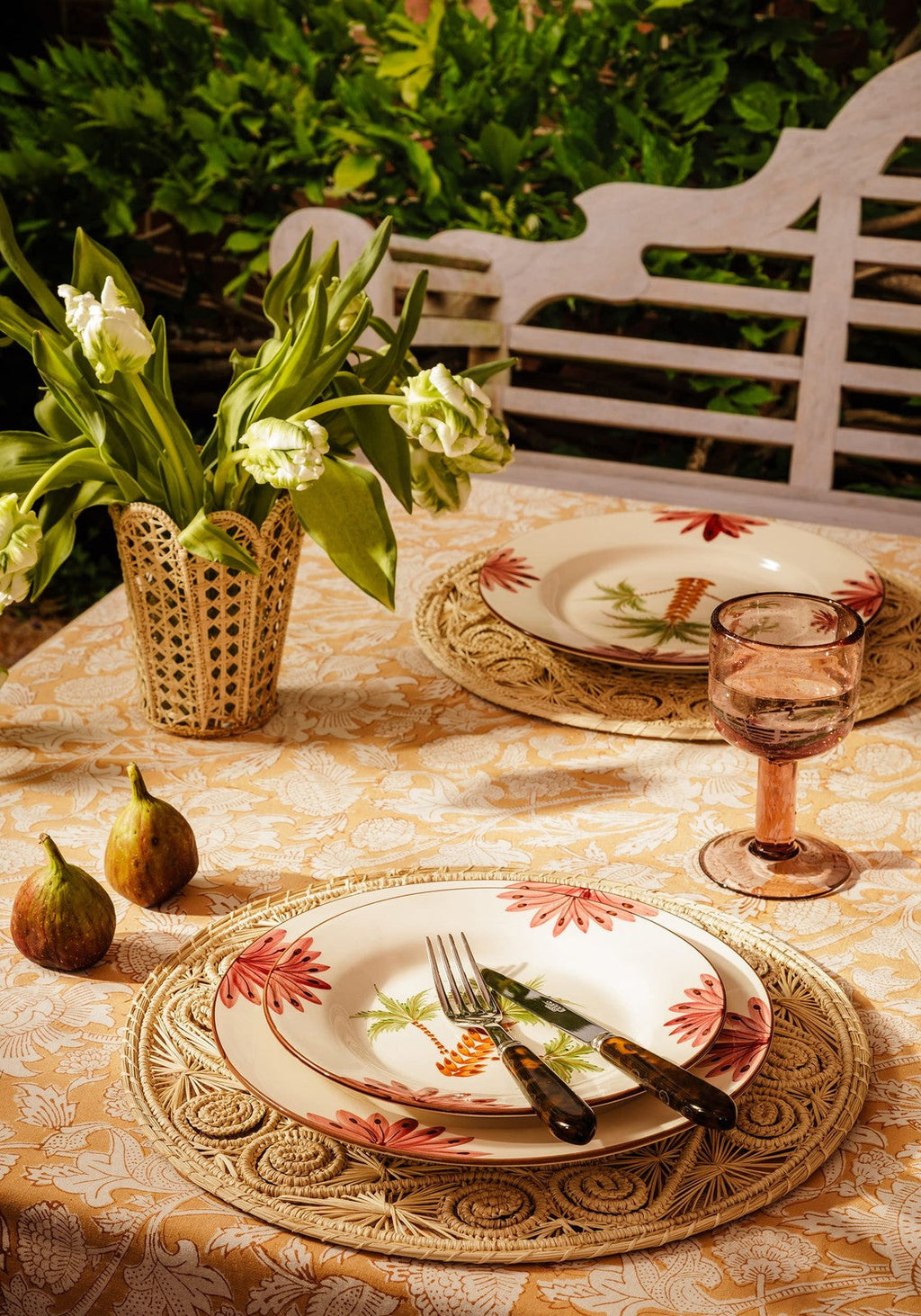 Arabella Side Plate, Green Palm Tree Set of 4
