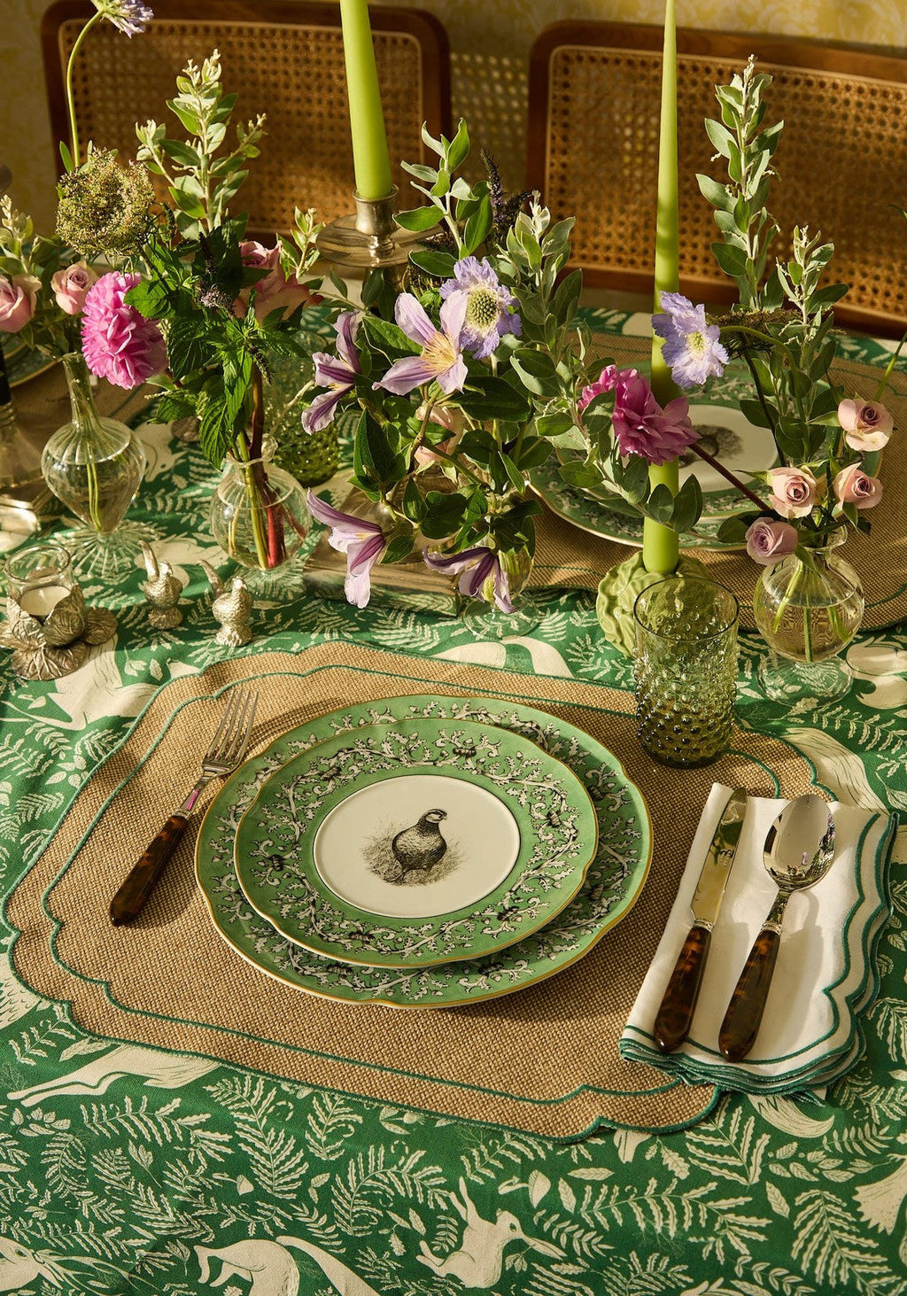 Pheasant Fancy Dessert Plates - Set of 4