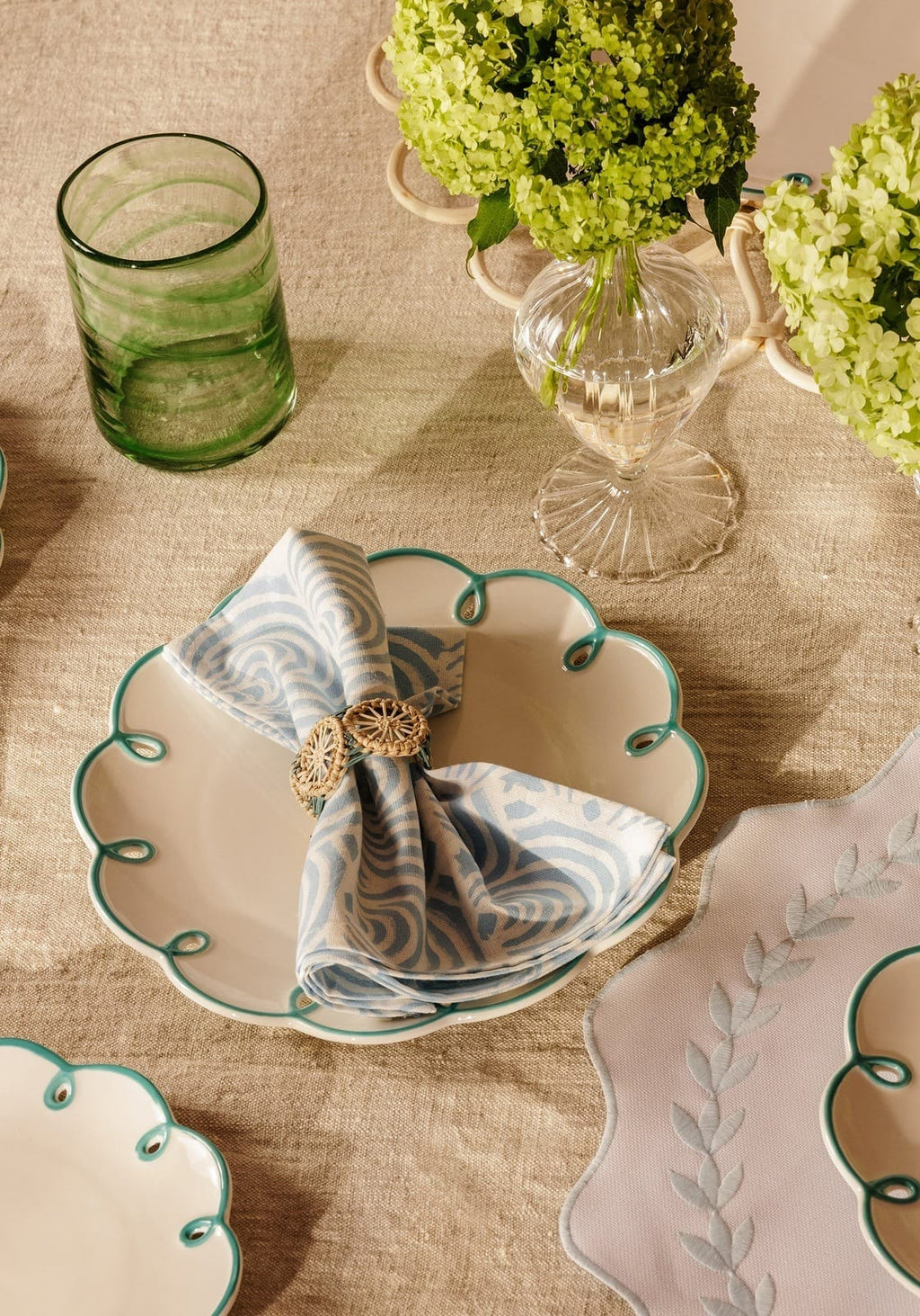 Sky Blue Scalloped Dessert Plate - Set of 4