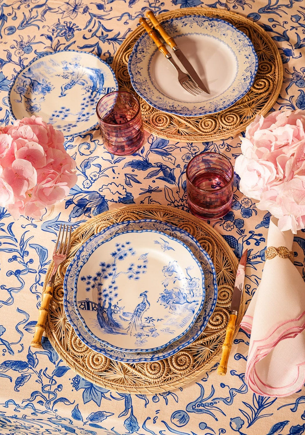 Virginia Blue and White Dessert Plates  - Set of 4