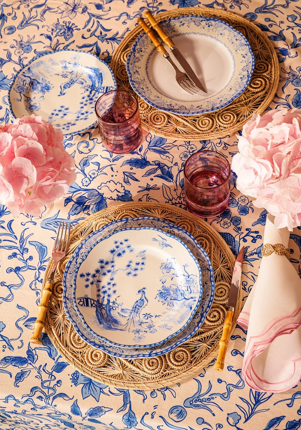 Virginia Blue and White Dessert Plates  - Set of 4