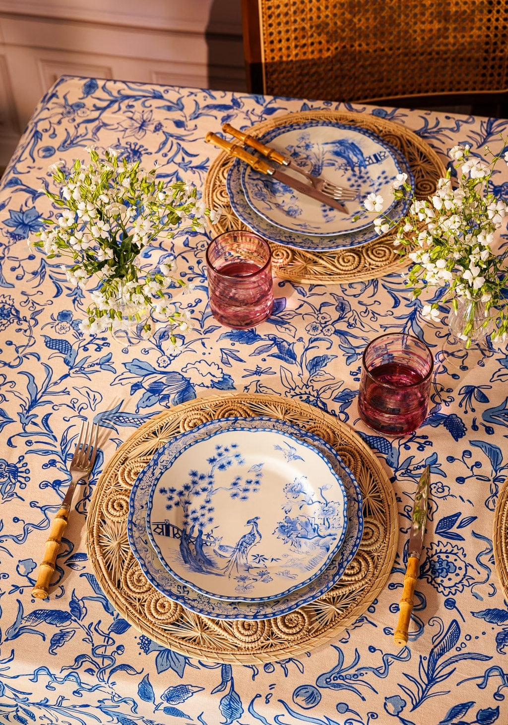 Virginia Blue and White Dessert Plates  - Set of 4