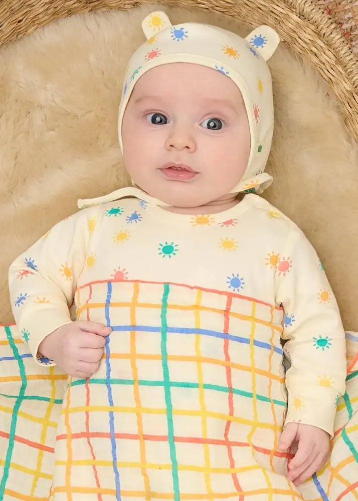 Dilly - Rainbow Sunshine Baby Bonnet Hat