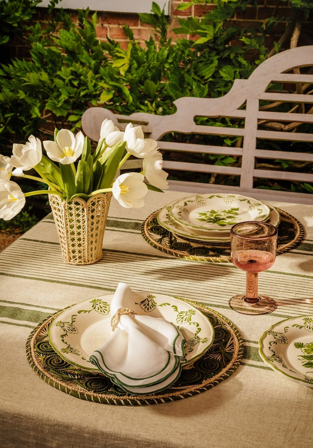 Cara Shell Dinner Plate, Green Set of 4