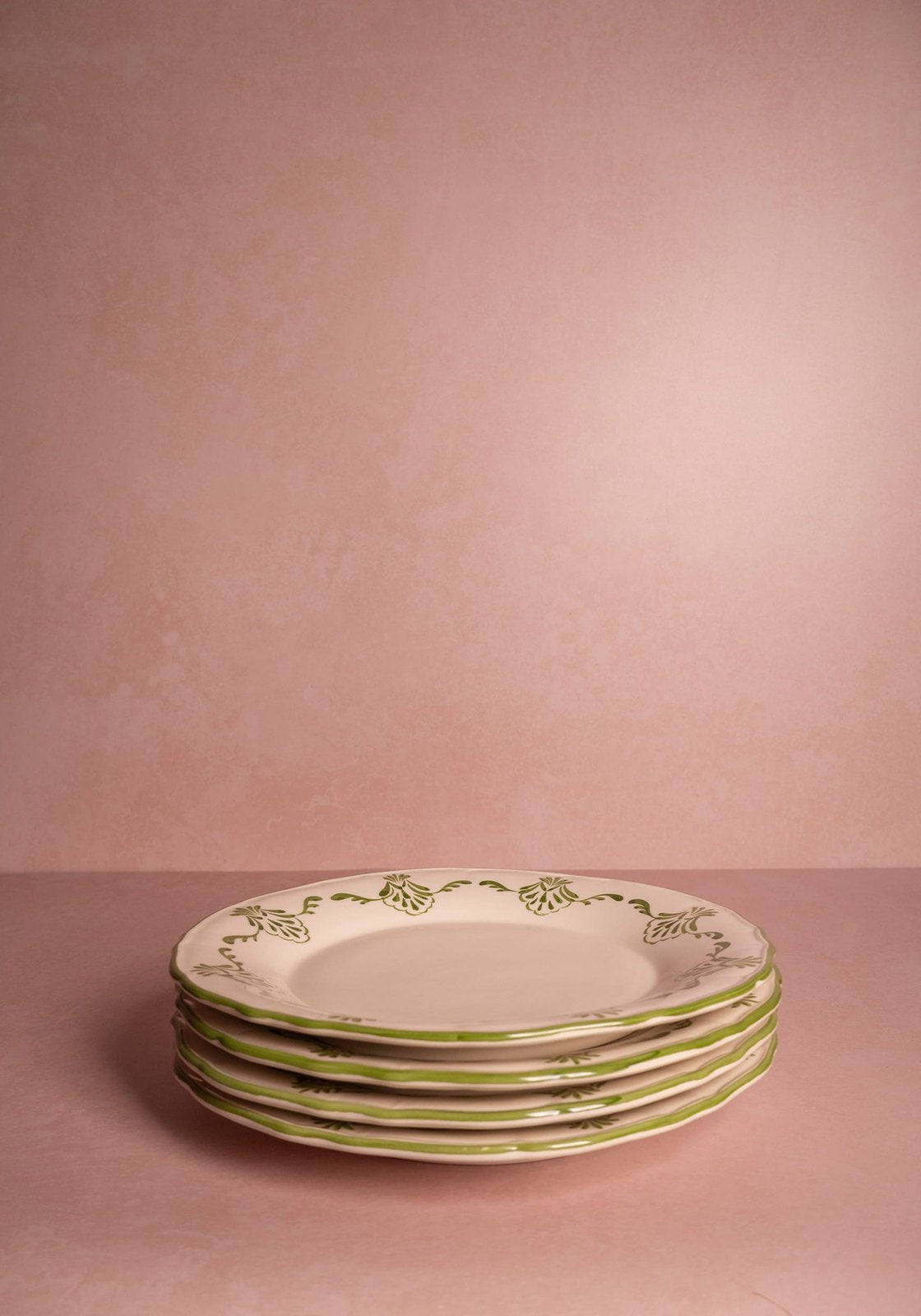 Cara Shell Dinner Plate, Green Set of 4