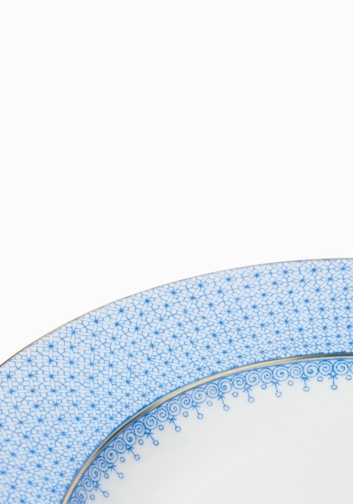 Cornflower Blue Lace Dinner Plates - Set of 4