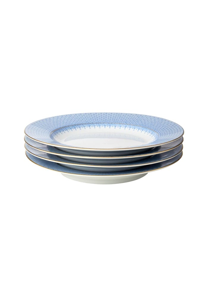 Cornflower Blue Lace Dinner Plates - Set of 4