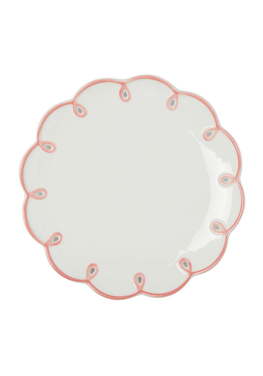 Pretty In Pink Scalloped Lunch Plate - Set of 4