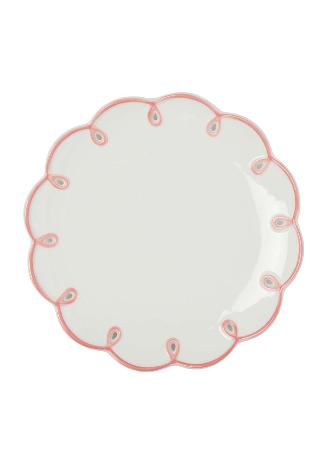 Pretty In Pink Scalloped Lunch Plate - Set of 4