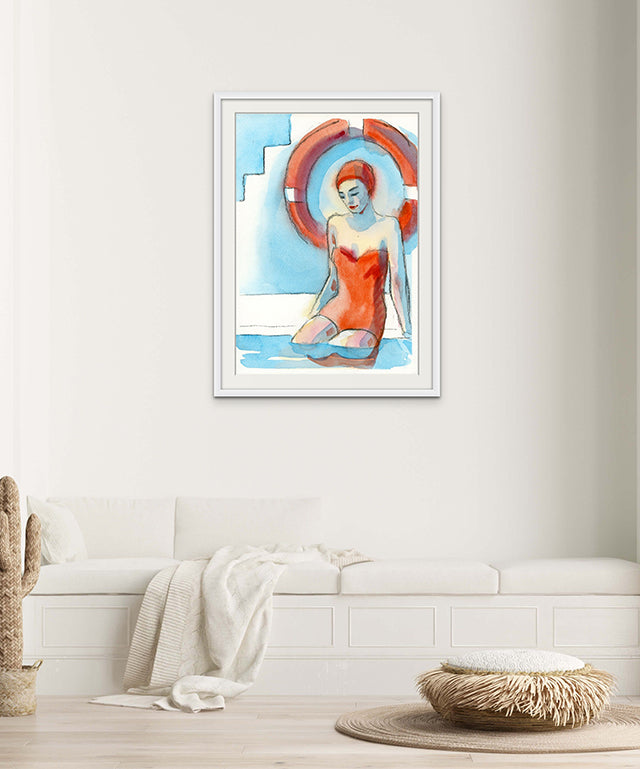 Lido Dip - Giclée Watercolour Print