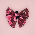 Dog Sailor Bow -  Burgundy Bloom
