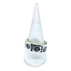 Men’s Dots Circle Sterling Silver Band Ring