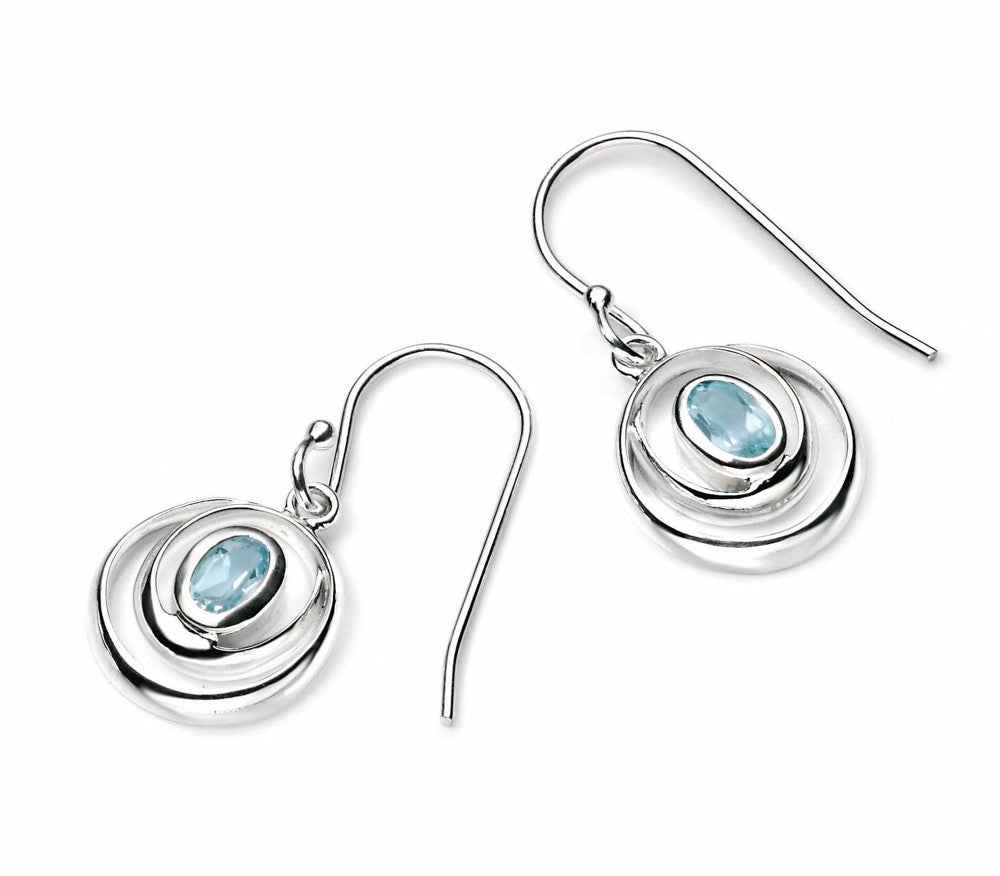 Beginnings Sky Blue Topaz Double Loop Earrings