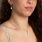 Diamonfire Shell Pearl Chain Drop Pendant