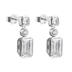 Diamonfire Tri-Stone Drop Earrings