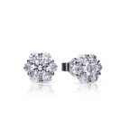 Diamonfire Flower Cluster Stud Earrings