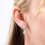 Diamonfire Statement Multi-Cut Zirconia Crawler Earrings with Drop