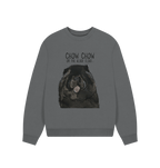 Black Chow Chow Women's Oversized Sweatshirt – Featuring the Aloof Floof Design!