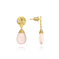 Athena Kate Large Drop Earrings: Pink Chalcedony