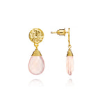 Athena Kate Large Drop Earrings: Pink Chalcedony