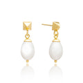 Erika Stud Earrings With Drop Pearls