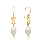 Jette Barbed Wire and Pearl Drop Earrings
