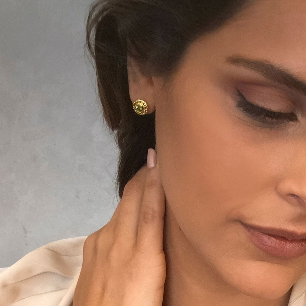 Luna Gemstone Studs Blue Topaz