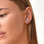 Odyssey Doublet Gold Stud Earrings: Abalone with Crystal
